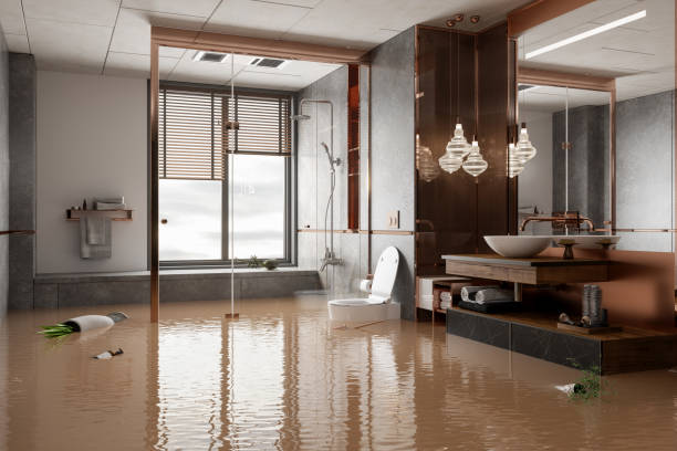 Multi-story ceiling water damage inspection in 93619